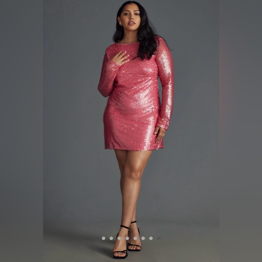 Sequin Drape Back Mini Dress